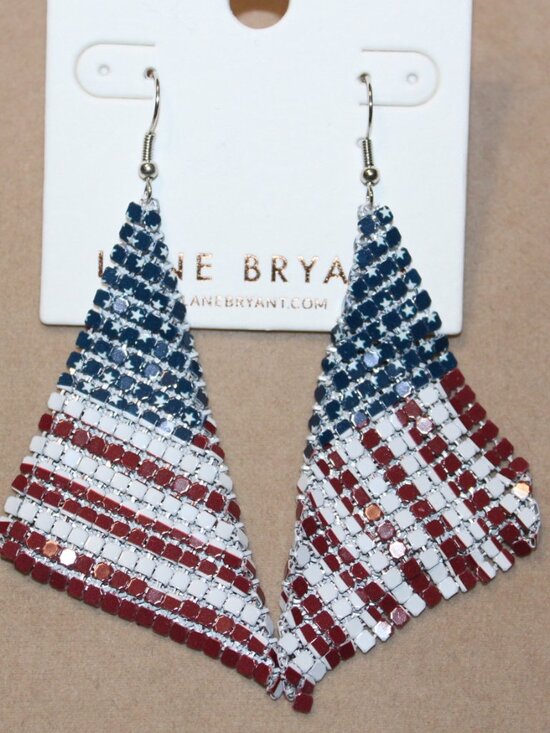 Lane Bryant Jewelry - NWT Lane Brynat Flag dangle earrings.  NICE!